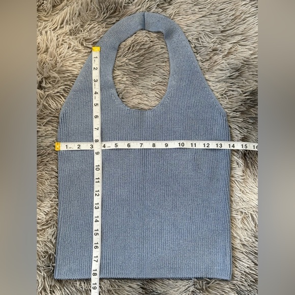 New Vice Ribbed Halter Blue Top Size Large - Picture 6 of 9